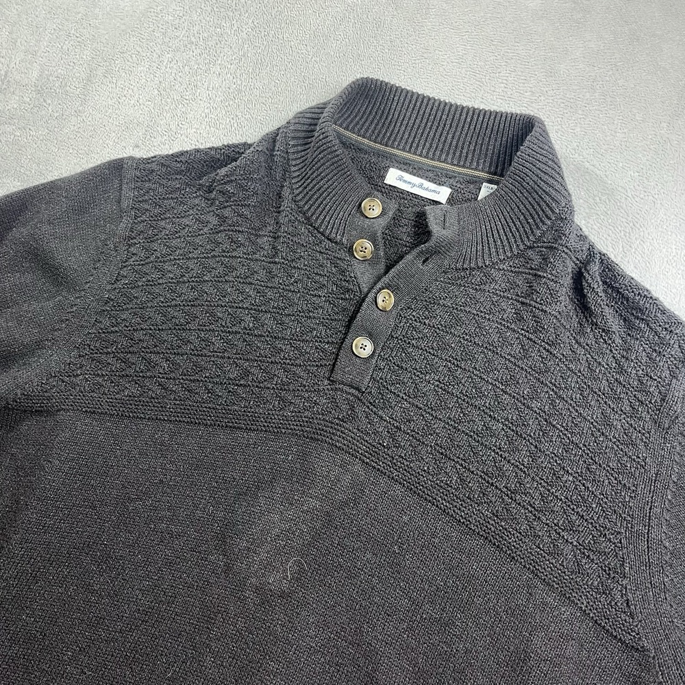 Tommy Bahama Sweater Mens‎ 3XL XXL Big Brown Sorento Beach Button Pullover